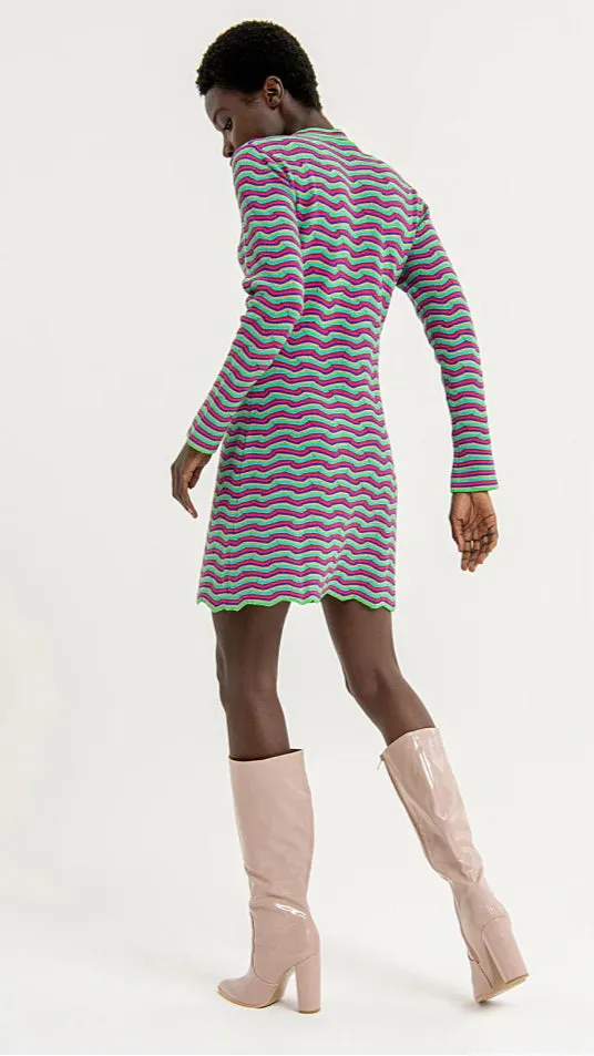 4-A1363 Perkins Stripe Knit Tunic Dress