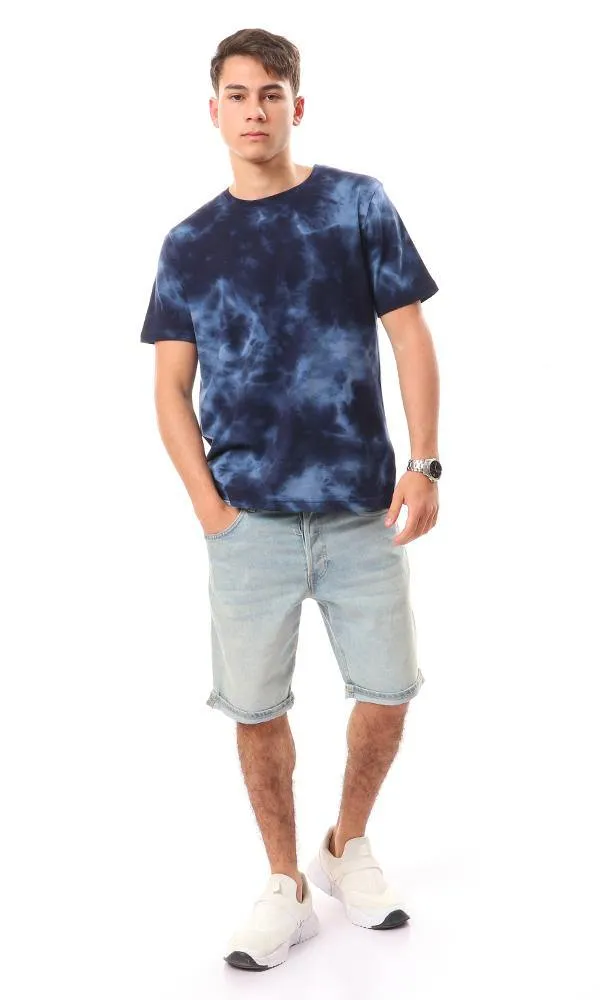 94941 Tie-Dye Cotton Slip On T-Shirt - Blue