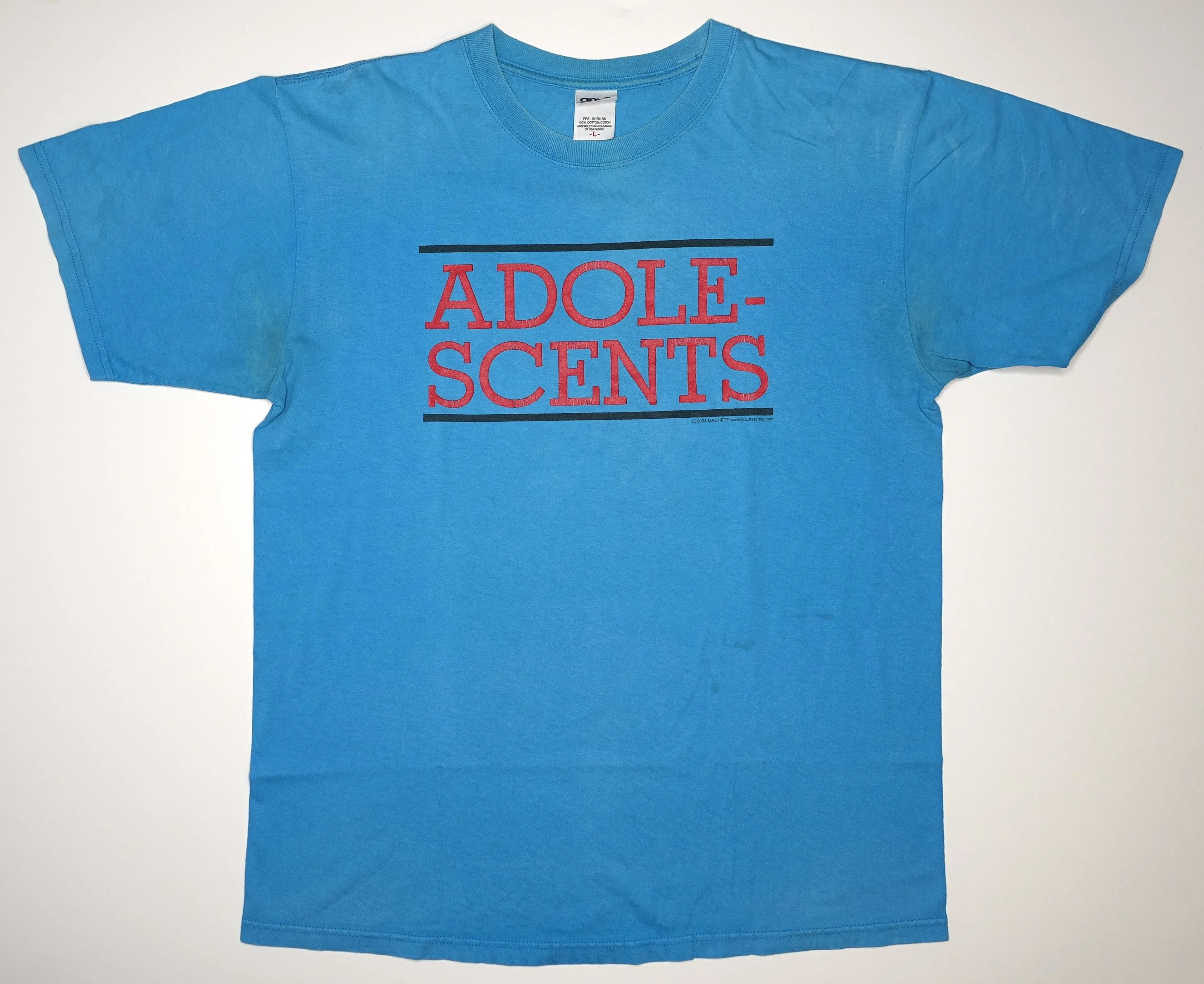 Adolescents - Bars Logo Tour Shirt Size Large (Blue)