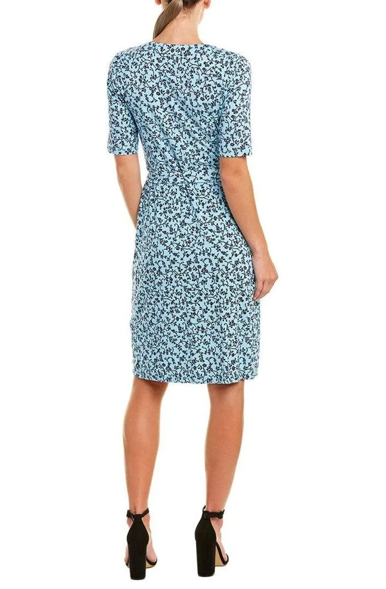 Adrianna Papell - AP1D103458 Floral Print V-neck Wrap Sheath Dress