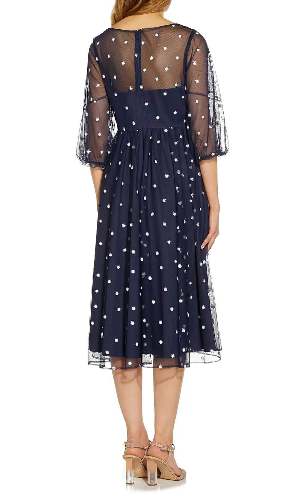 Adrianna Papell AP1E208991 - Tea Length Polkadot Dress