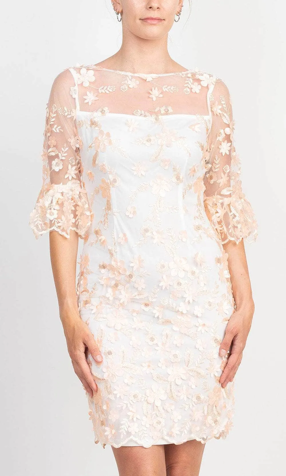 Adrianna Papell AP1E209447 - Embroidered Petal Cocktail Dress