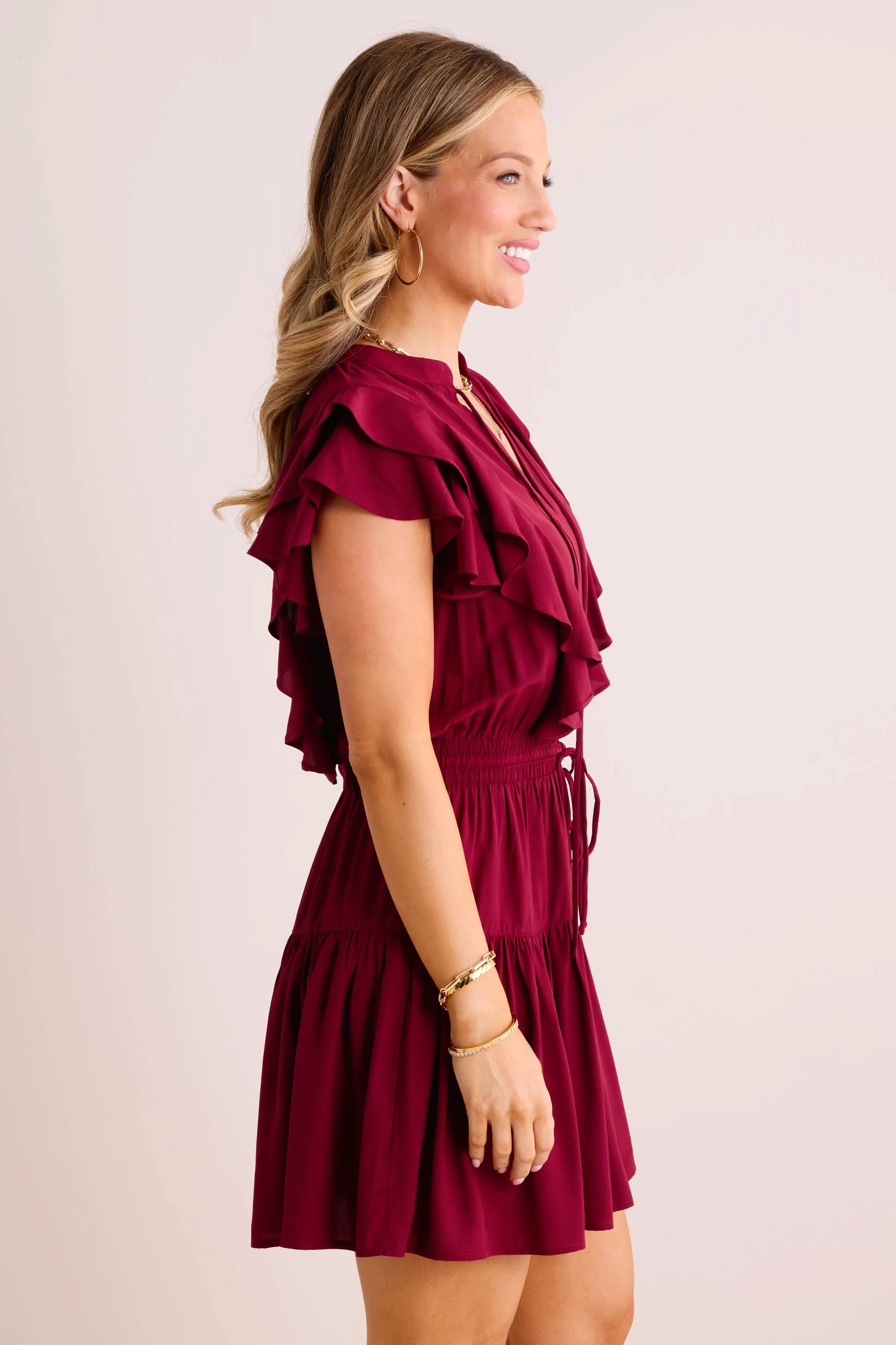 Agnes Dress- Maroon