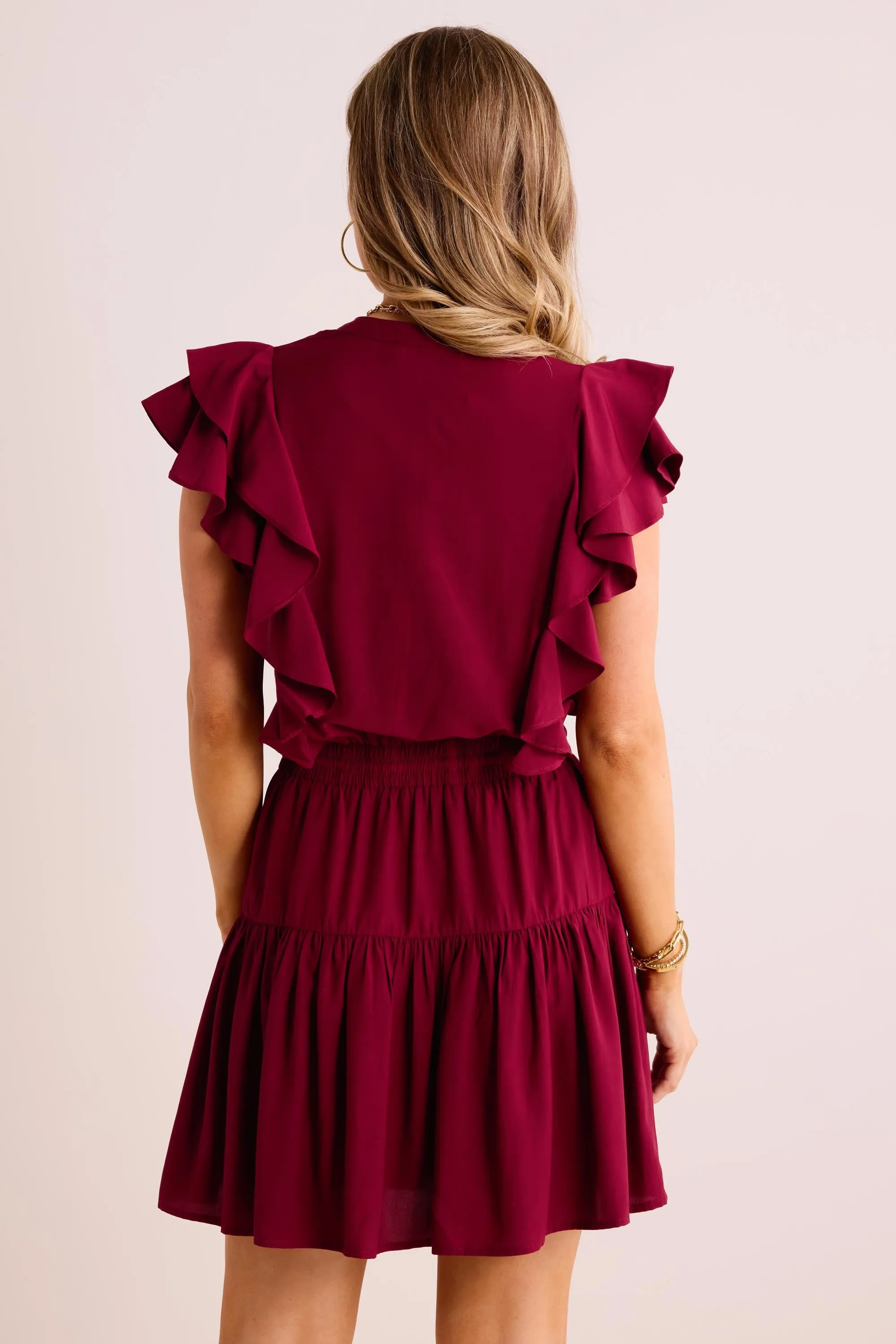 Agnes Dress- Maroon