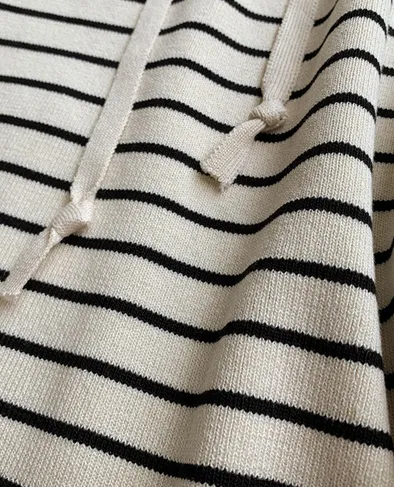 Annette Striped Knit Skirt in Cream