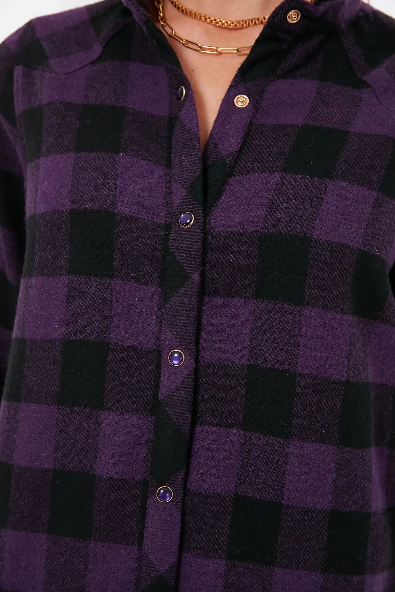 Aubergine Check Parker Shacket