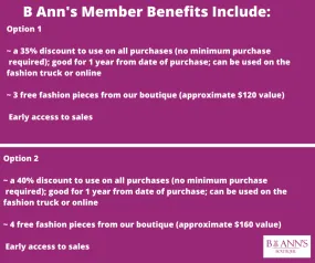 B ANN'S MEMBERSHIP