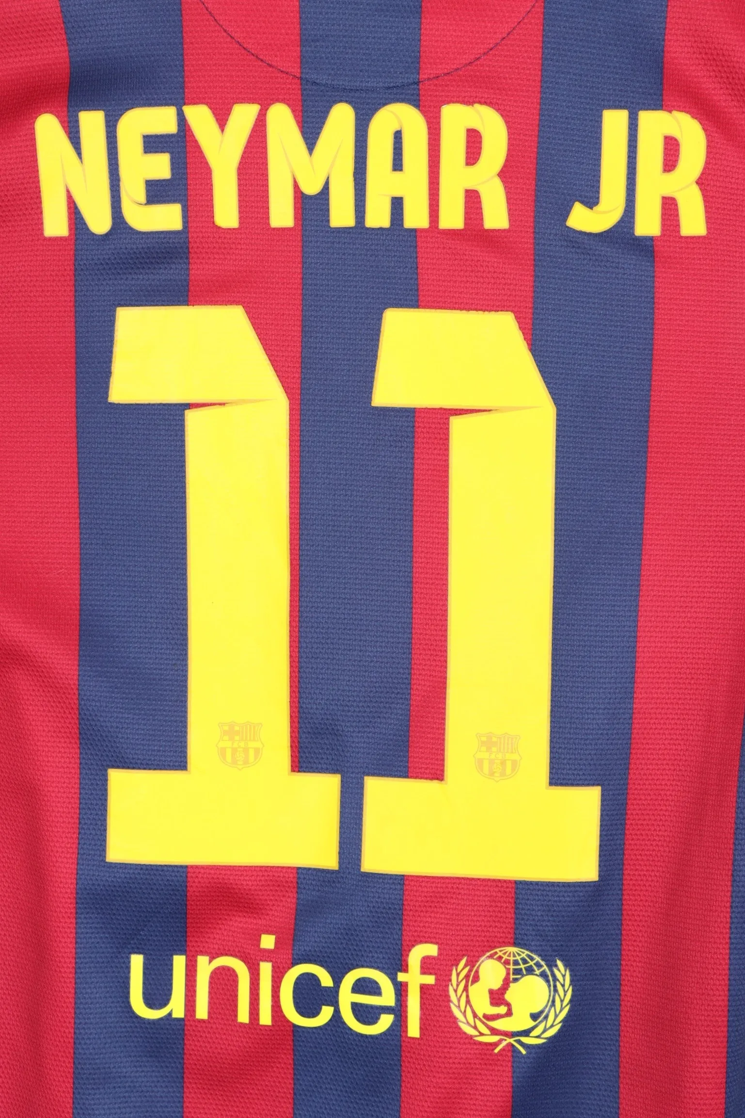 Barcelona #11 Neymar Jr 2013/2014 NIKE Home Long Sleeve Soccer Jersey (S)