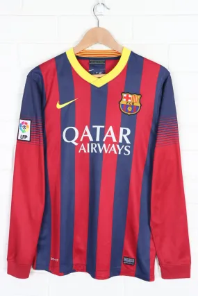 Barcelona #11 Neymar Jr 2013/2014 NIKE Home Long Sleeve Soccer Jersey (S)