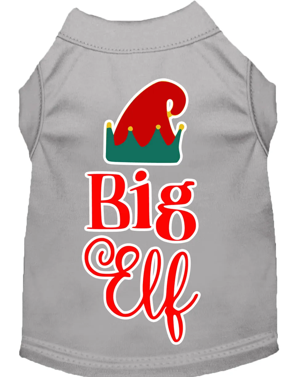 Big Elf Screen Print Dog Shirt Grey Xxl