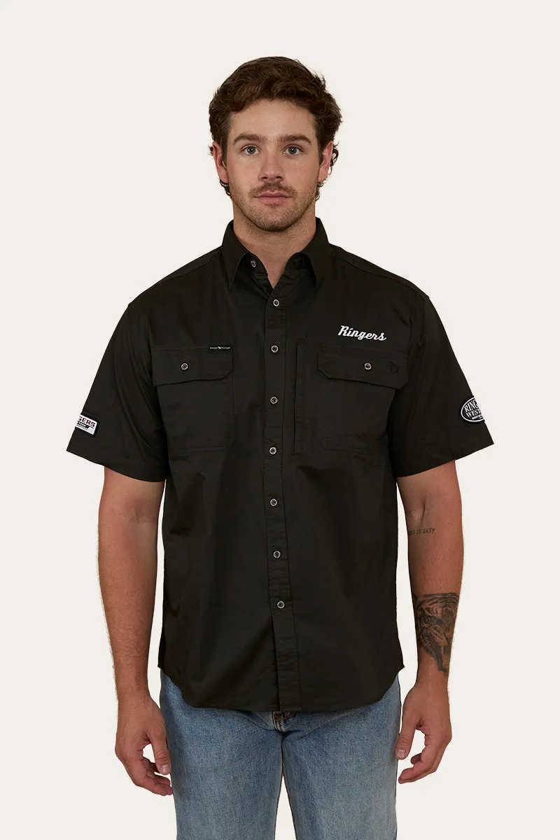 Big Rig Mens Short Sleeve Dress Shirt - Charcoal