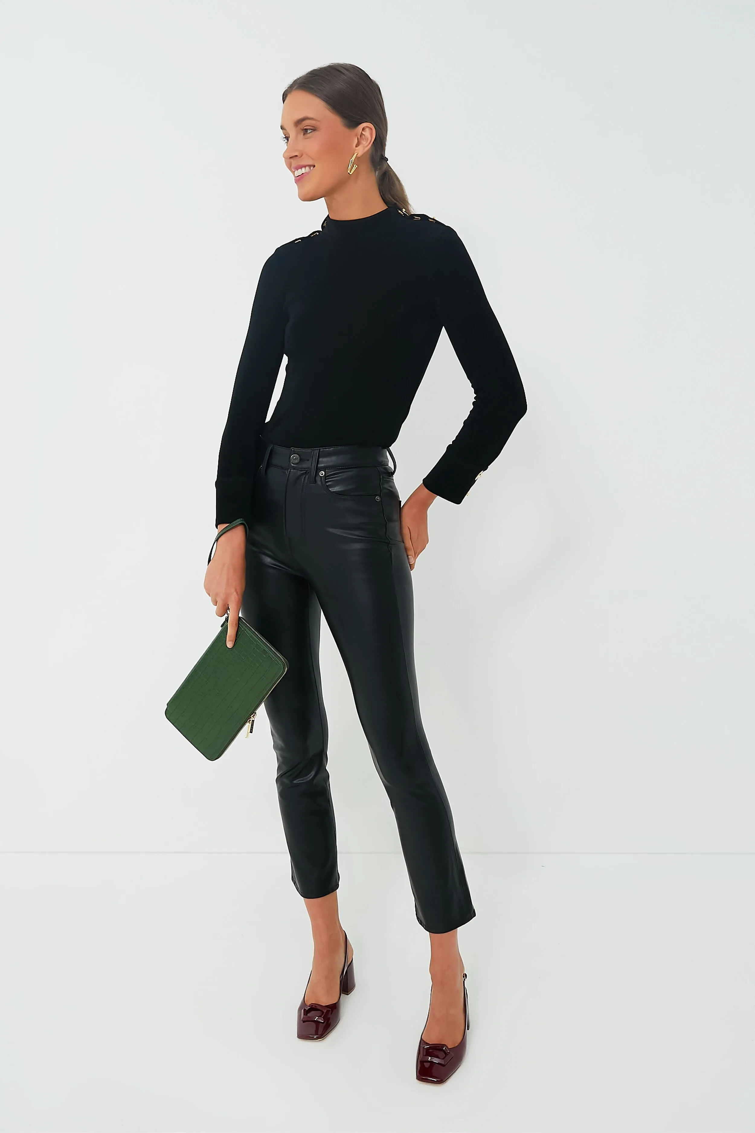 Black Clasp Shoulder Kaley Top