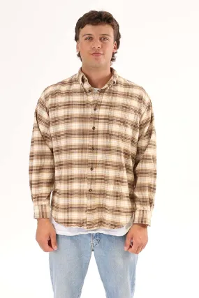 Brushed Flannel Checked Shirt M