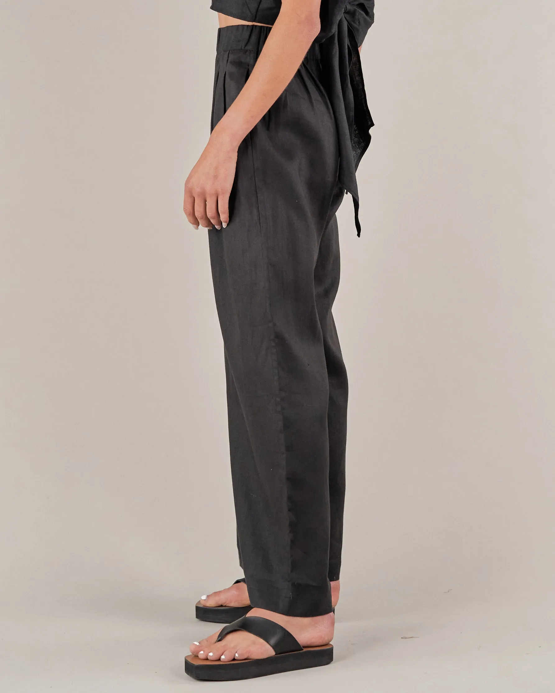 Cancun Linen Pant - Black