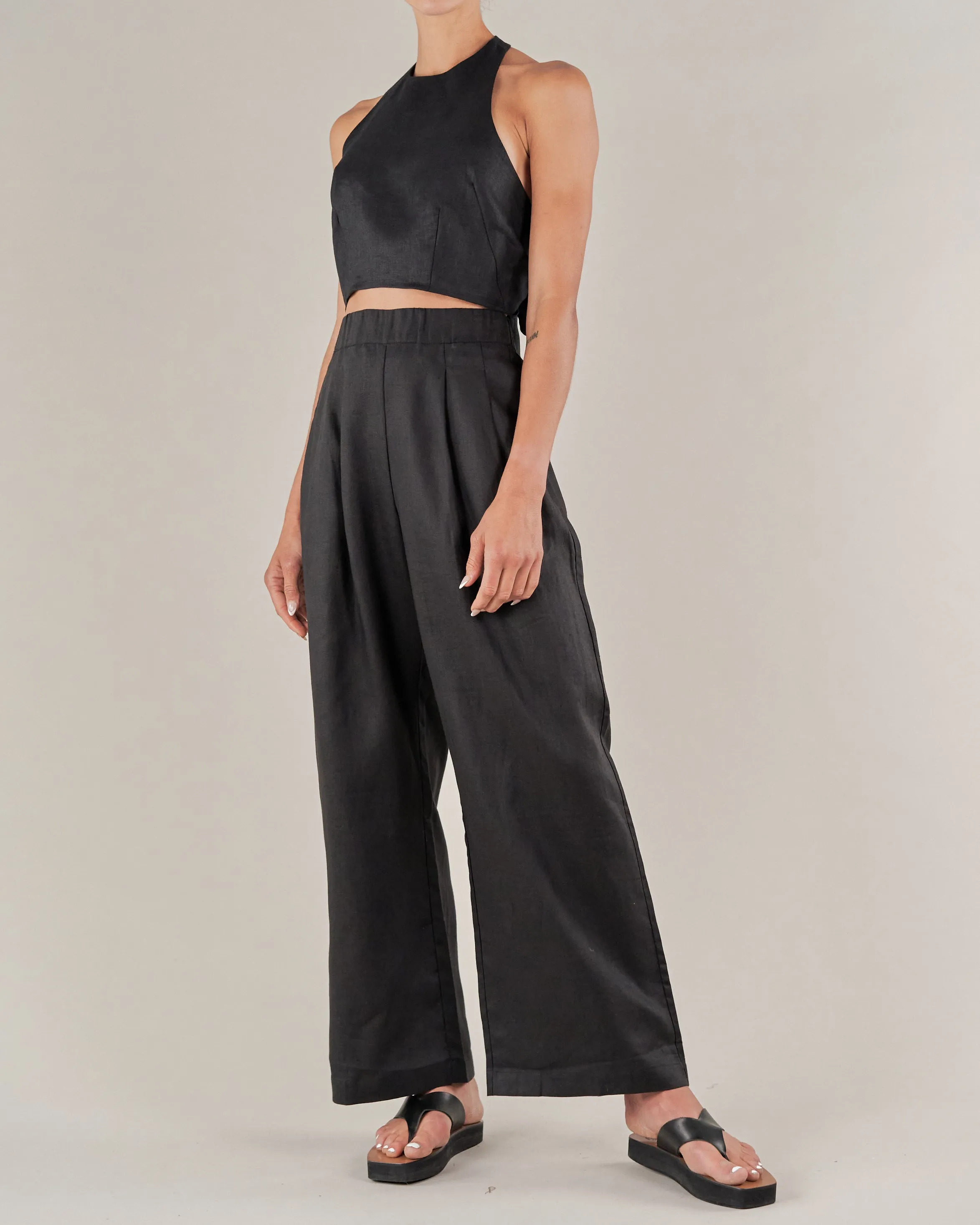 Cancun Linen Pant - Black