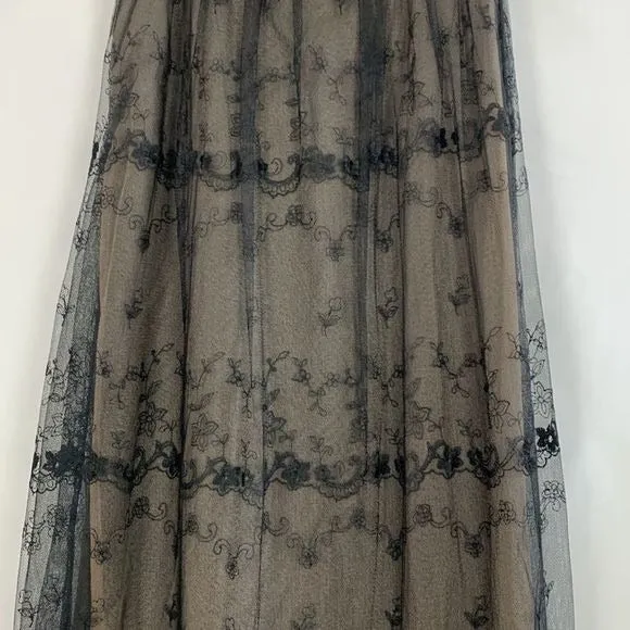 Chetta BNWT Long Black Lace Maxi Skirt