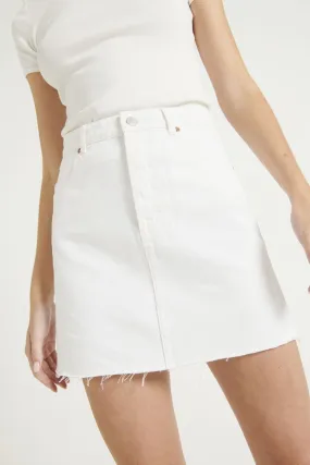 Classic White Salt Mini Denim Skirt