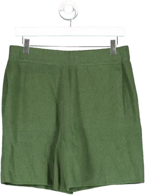 cos Green Pull On Ribbed Shorts UK S