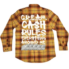 CREAM - Gold and Orange Flannel Long Sleeve Shirt