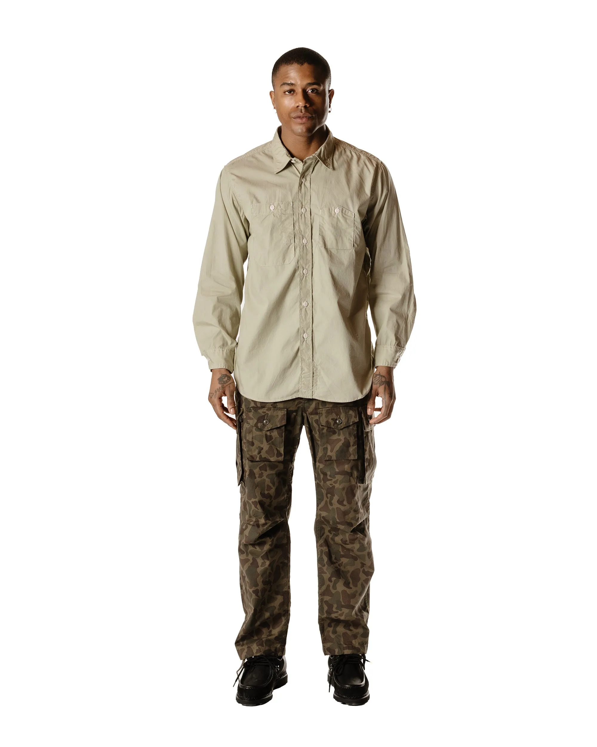 Engineered Garments FA Pant Olive Camo 6.5oz. Flat Twill