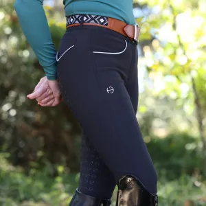 Evolution Full Seat Breeches - Black and Metallic Silver