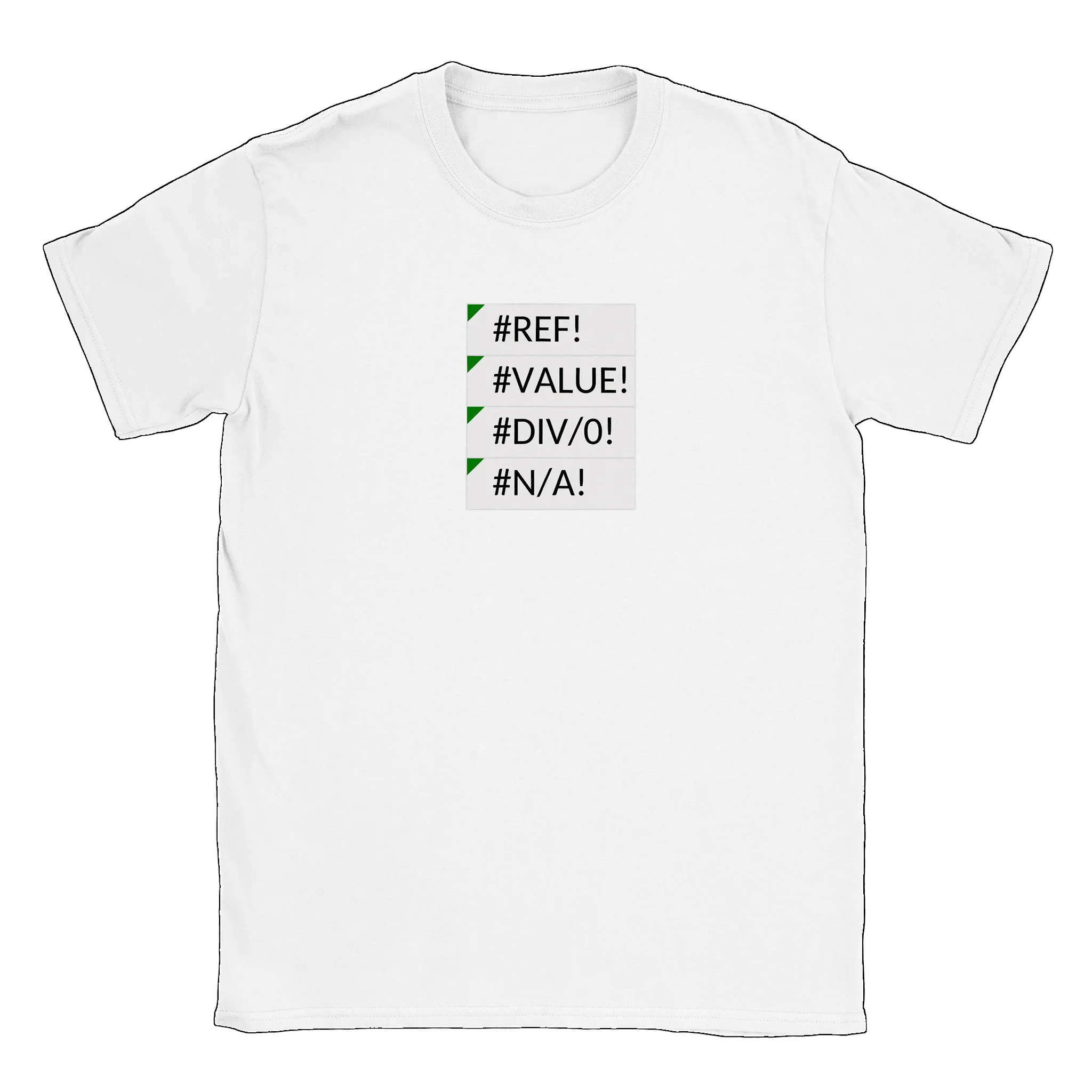 Excel errors - T-shirt