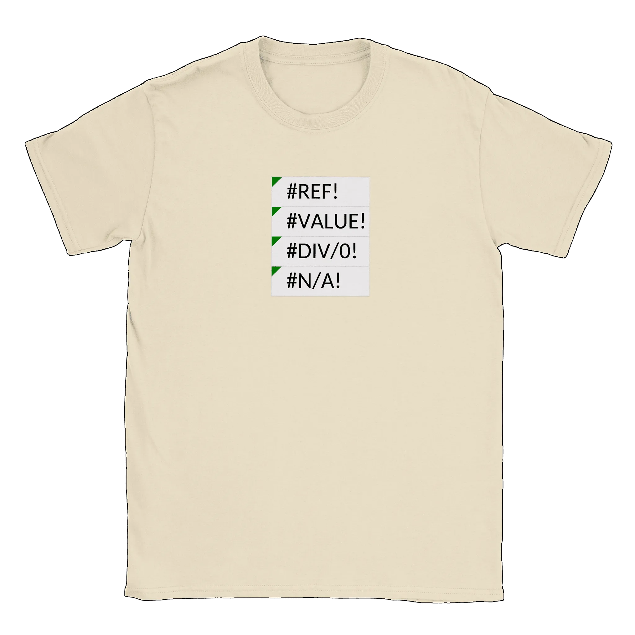 Excel errors - T-shirt