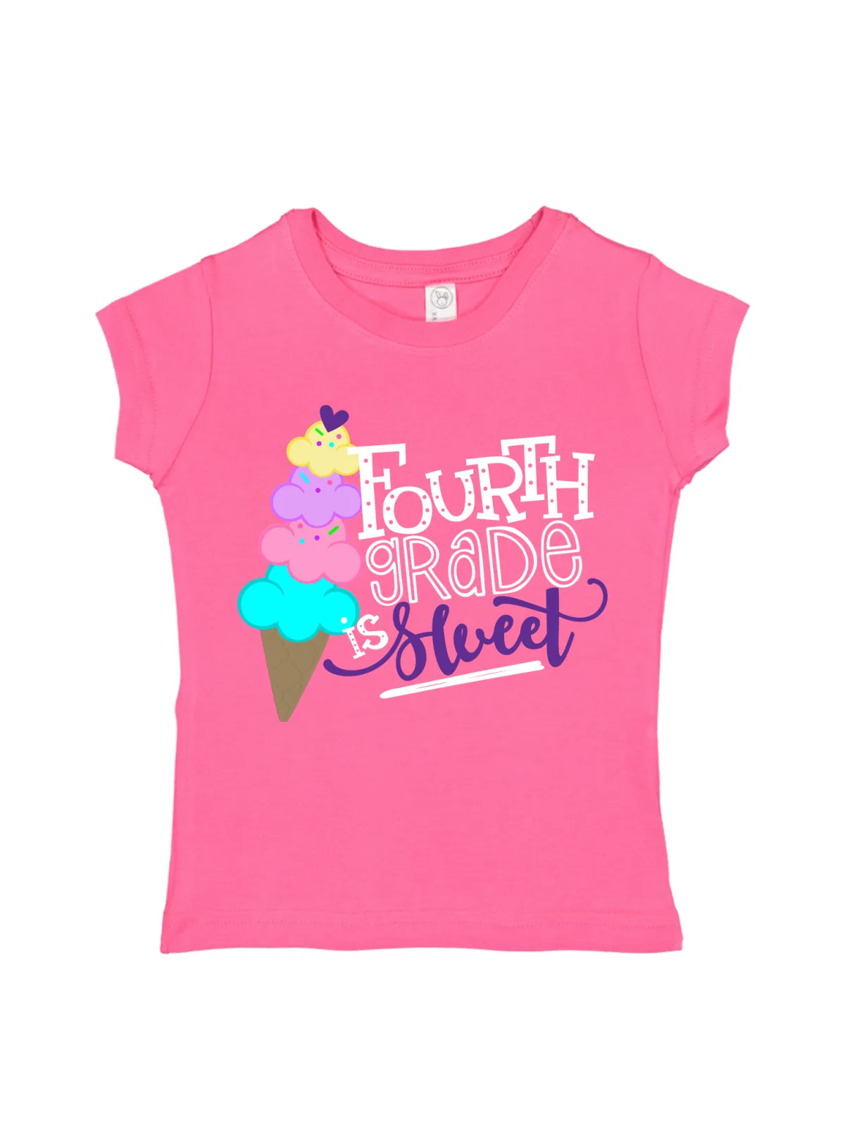 Fourth Grade is Sweet Girls Shirt - White, Black, Pink, & Blue