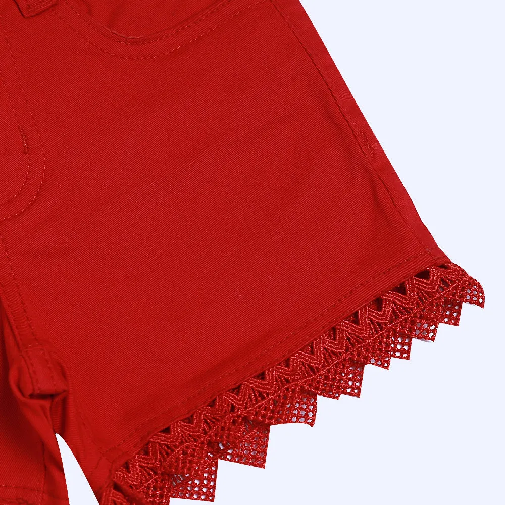 Girls Lace Design Shorts