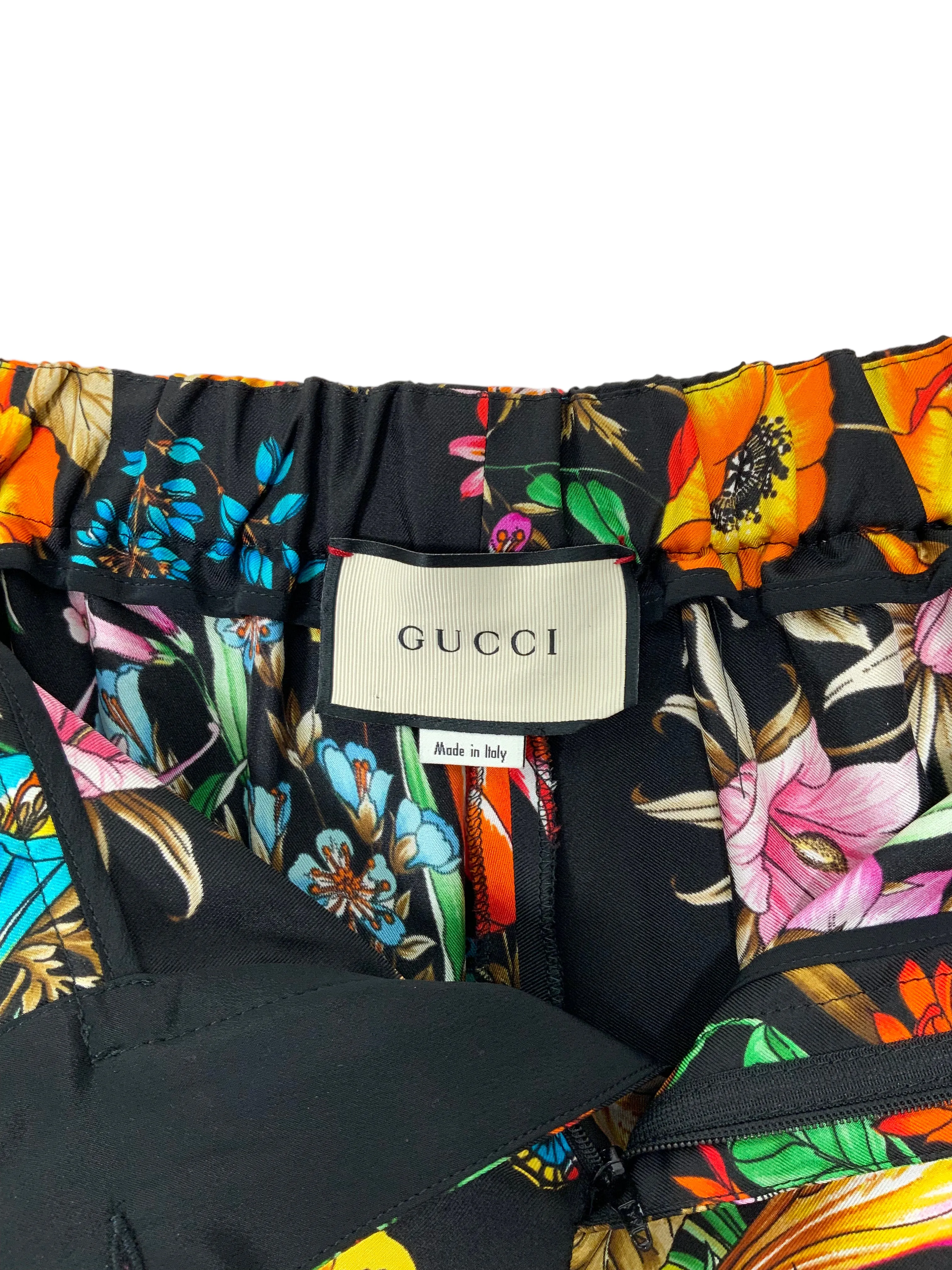 GUCCI Flora Printed Silk Shorts Size S