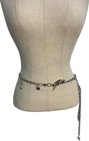 Guess Silver Logo Chain Belt UK One Size