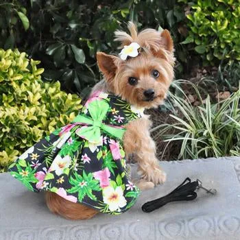 Hawaiian Dress for Dog | Black Floral Dress