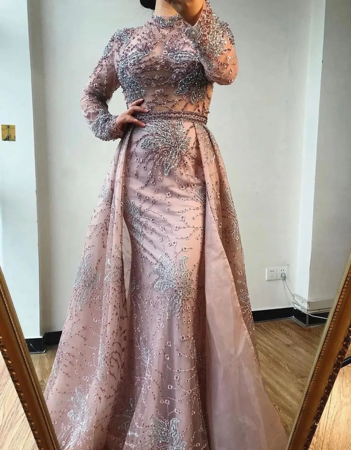 Heavin Long Sleeves Beading Evening Dress