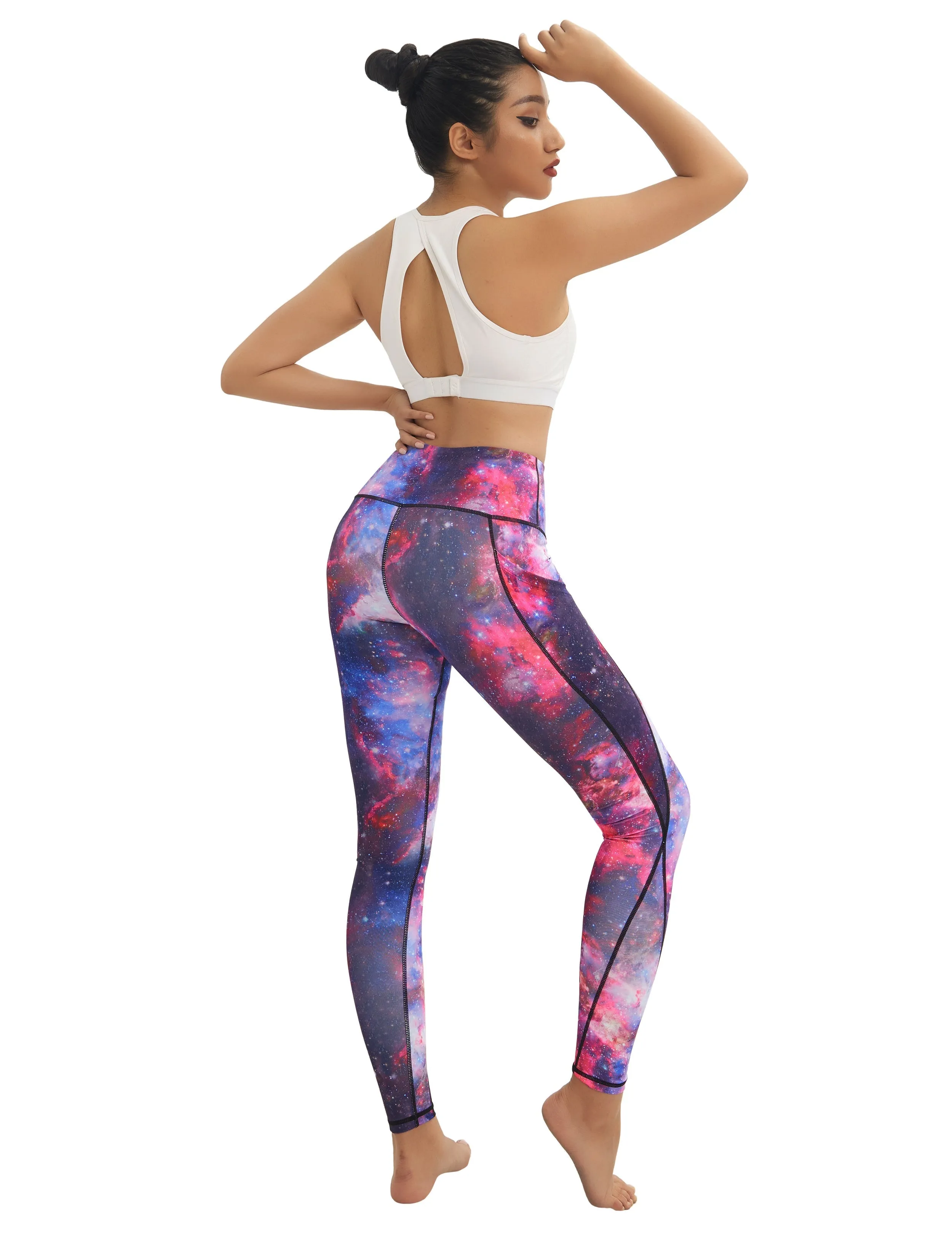 High Waist Side Pockets yogastudio Pants galaxy_yogastudio