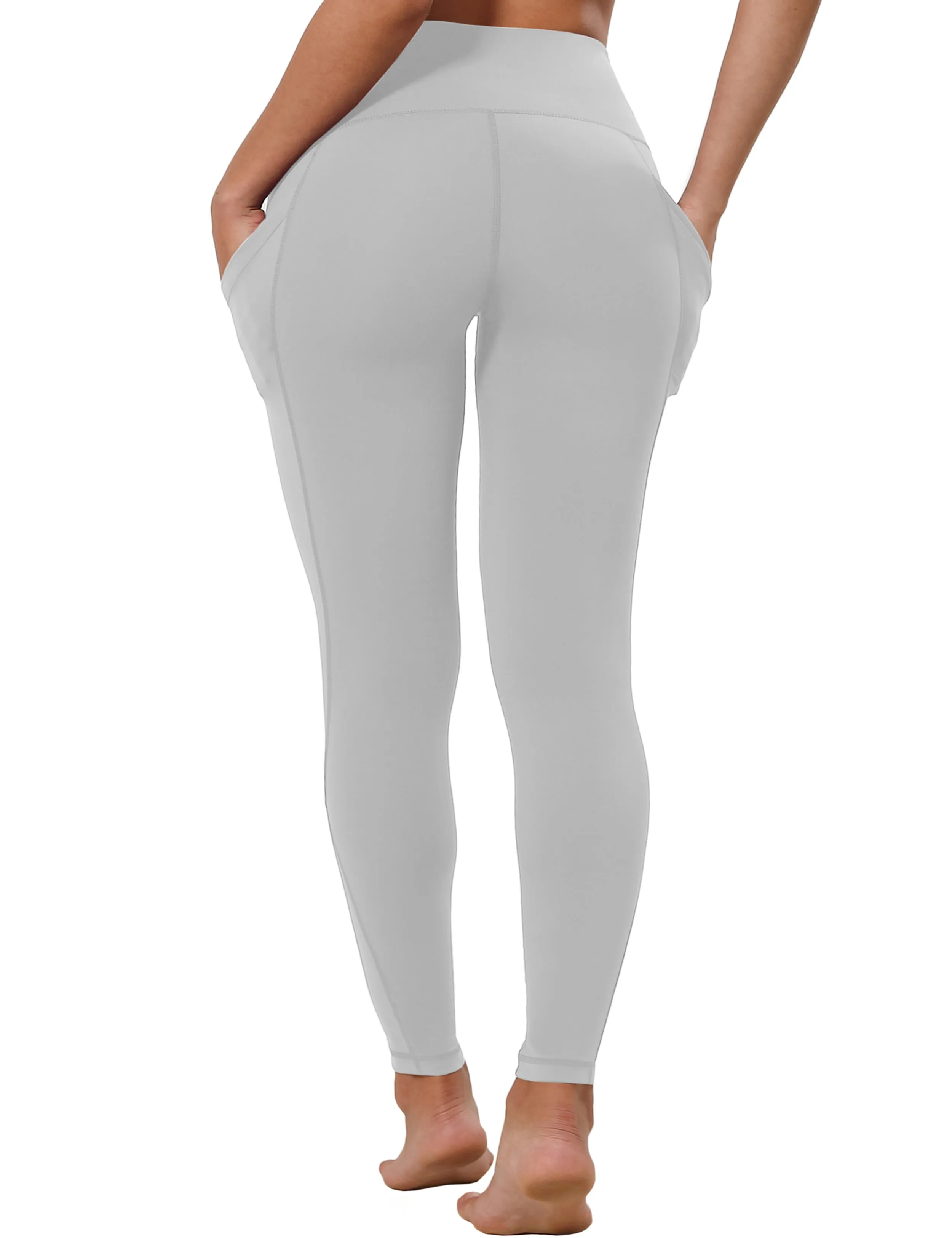 High Waist Side Pockets yogastudio Pants lightgray_yogastudio