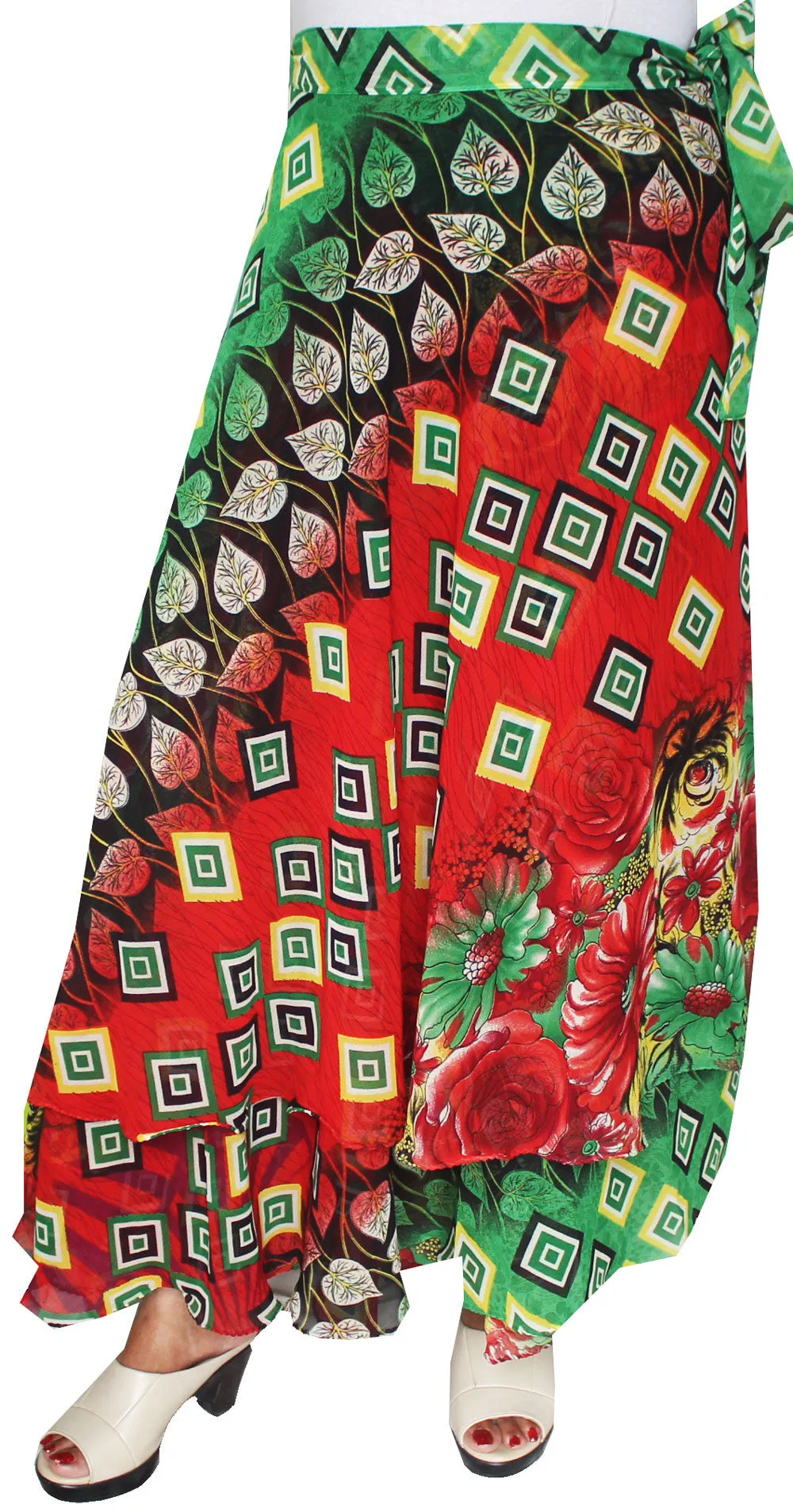 Indian Skirt Womens Long Beach Wrap Around India (Red)