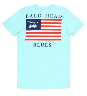 Island Tee - Short Sleeve USA Flag - Aqua