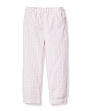 Kid's Twill Pajama Pants | Pink Gingham