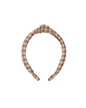 Knotted Headband – Camel Gingham