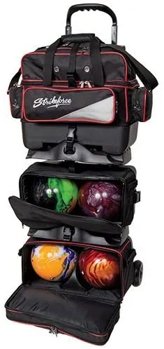 KR Strikeforce Lane Rover 6 Ball Roller Black Silver Red Bowling Bag