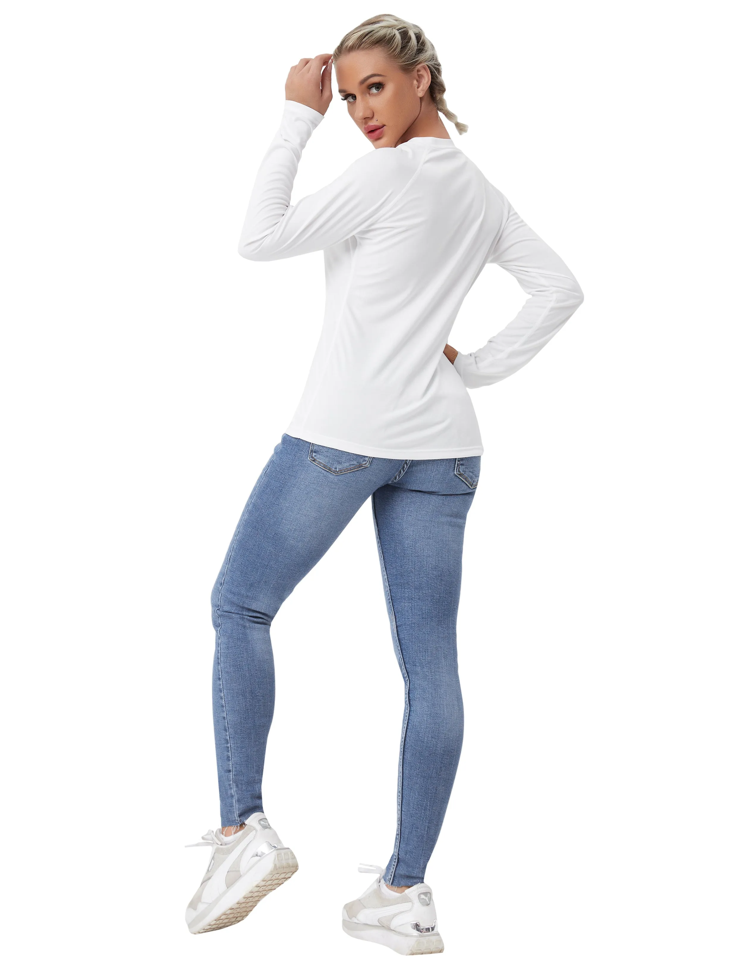 Long Sleeve Athletic Shirts white