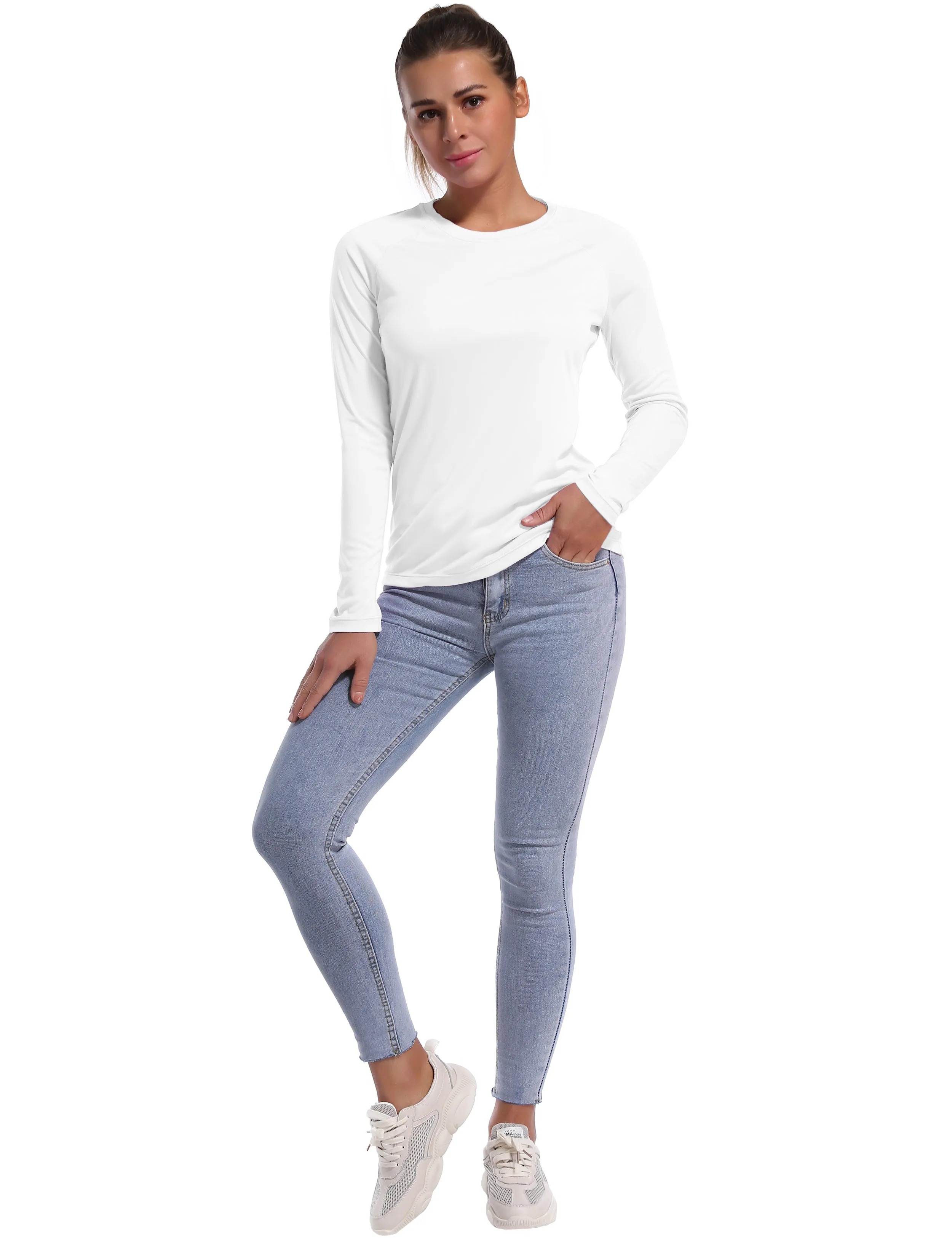 Long Sleeve Athletic Shirts white