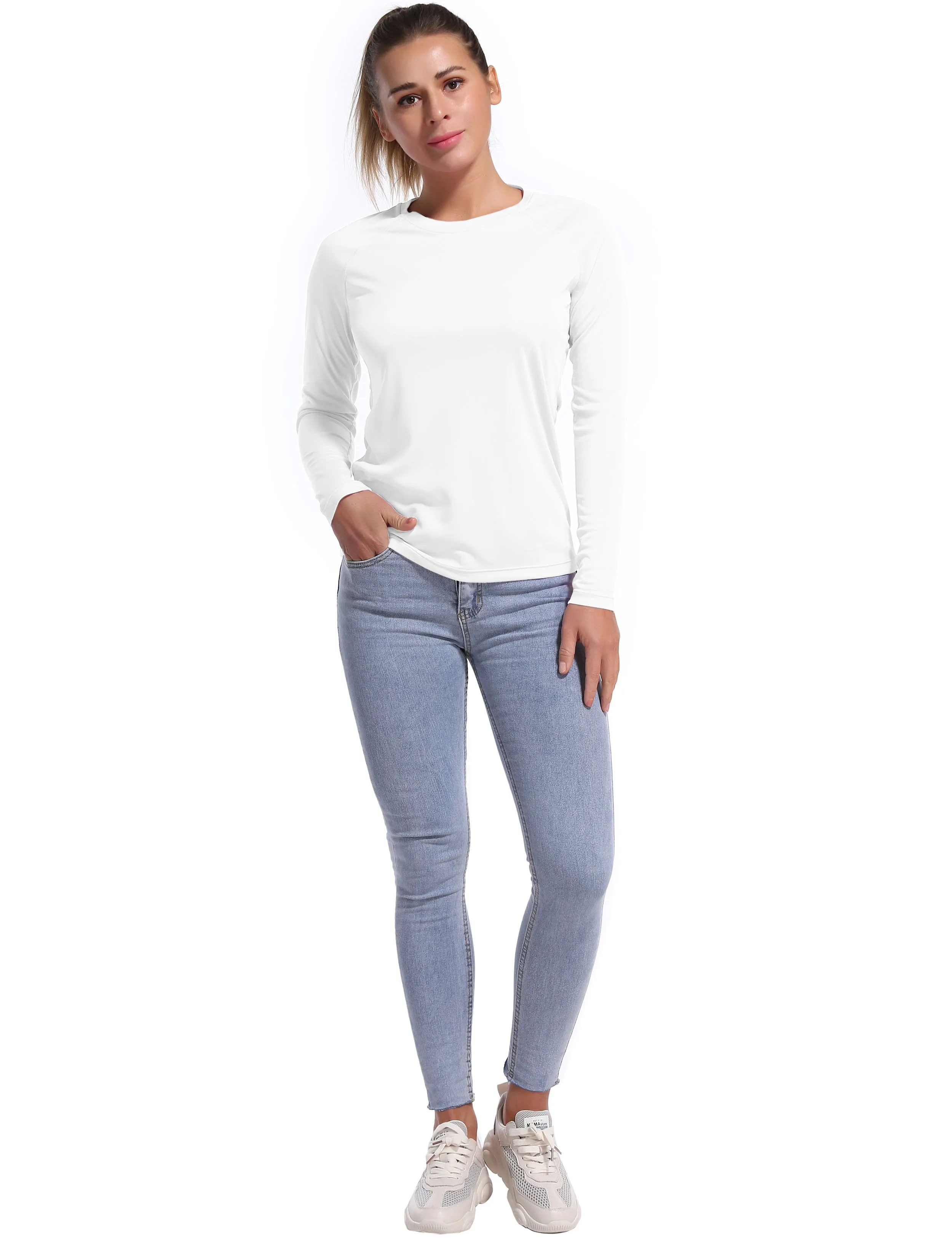 Long Sleeve Athletic Shirts white