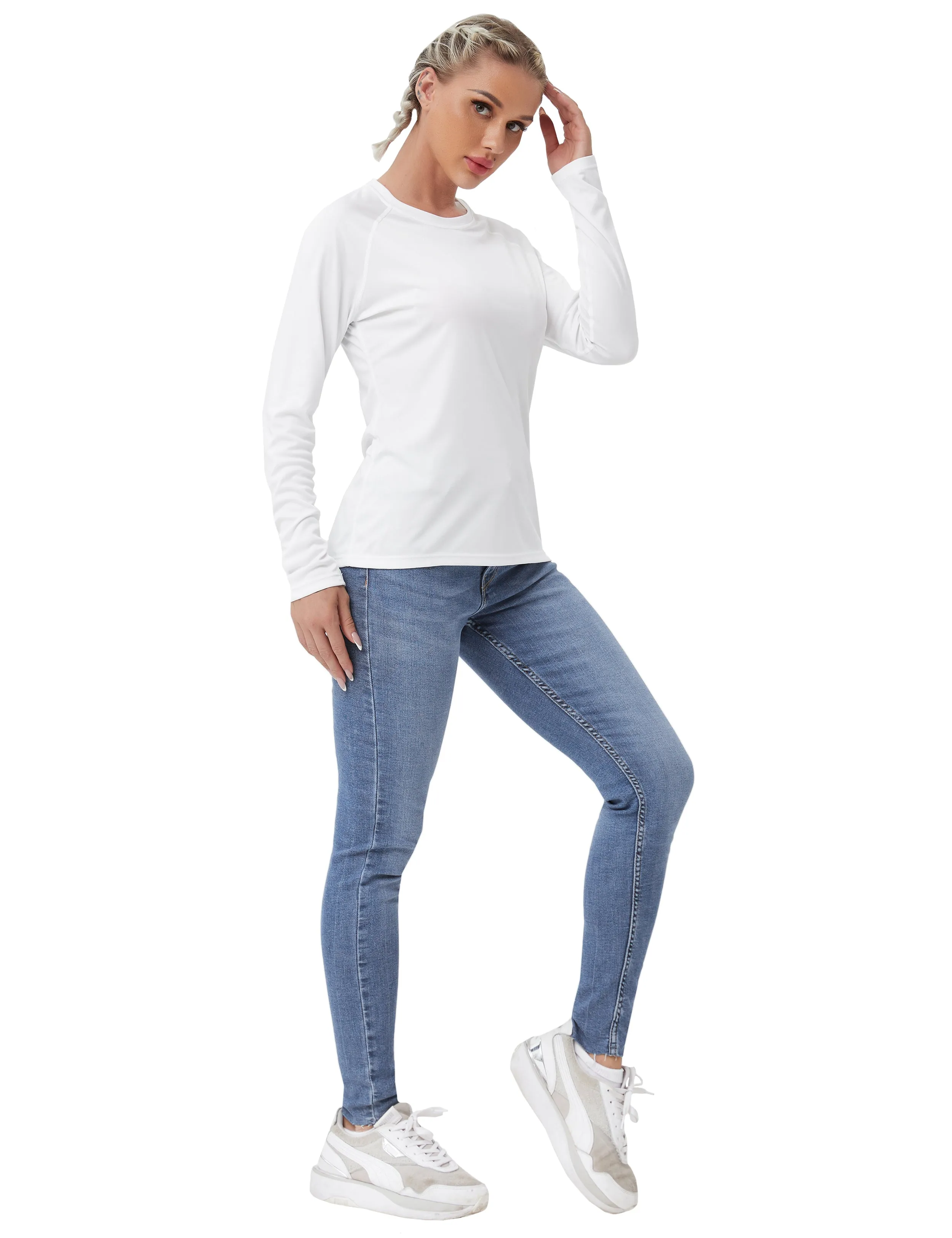 Long Sleeve Athletic Shirts white