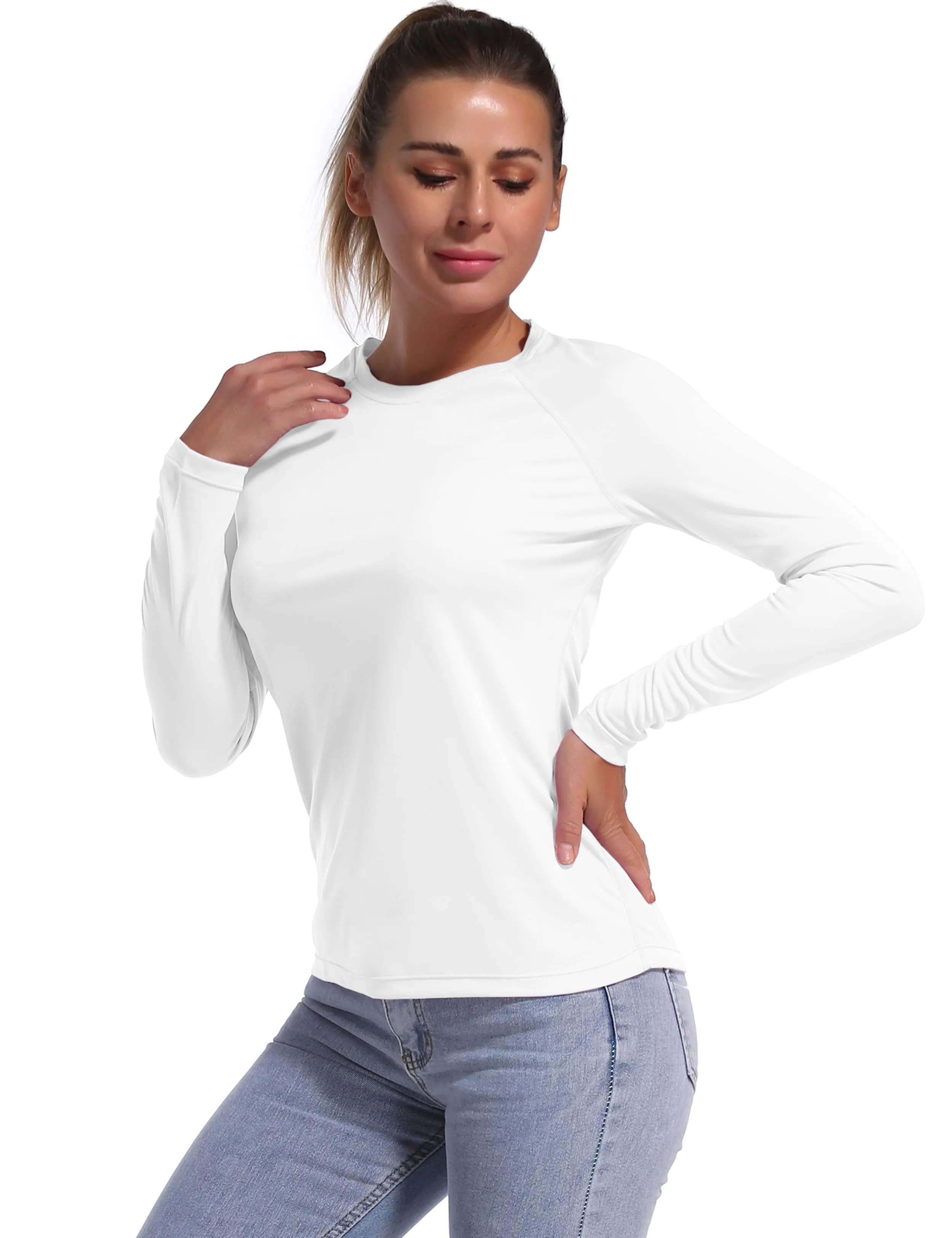 Long Sleeve Athletic Shirts white