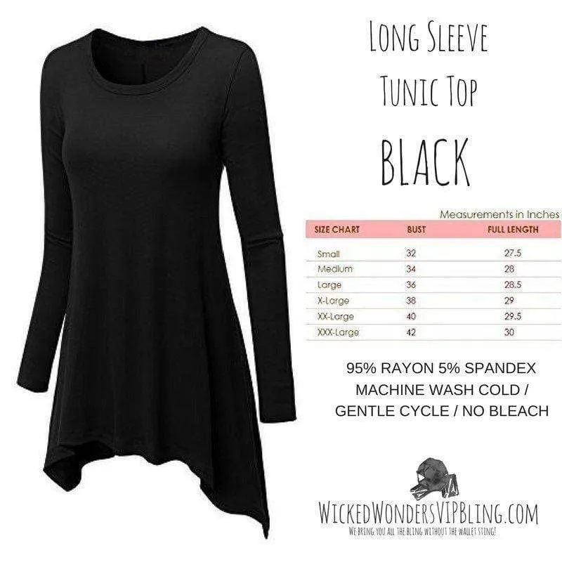 Long Sleeve Tunic Top Black