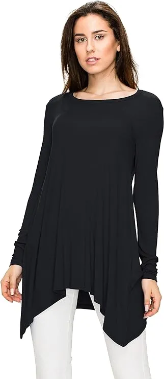 Long Sleeve Tunic Top Black