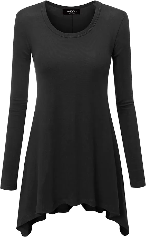 Long Sleeve Tunic Top Black