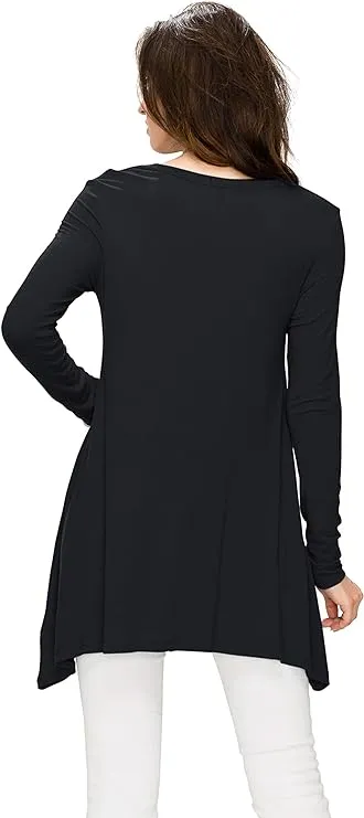 Long Sleeve Tunic Top Black