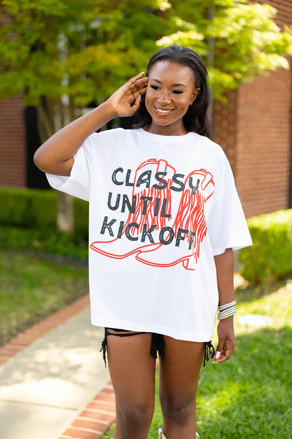 Marshall Oversized Graphic Tee - Classy Red